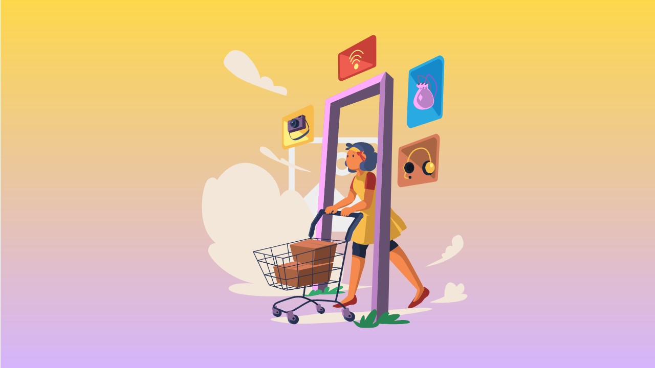 Illustration shopping en ligne